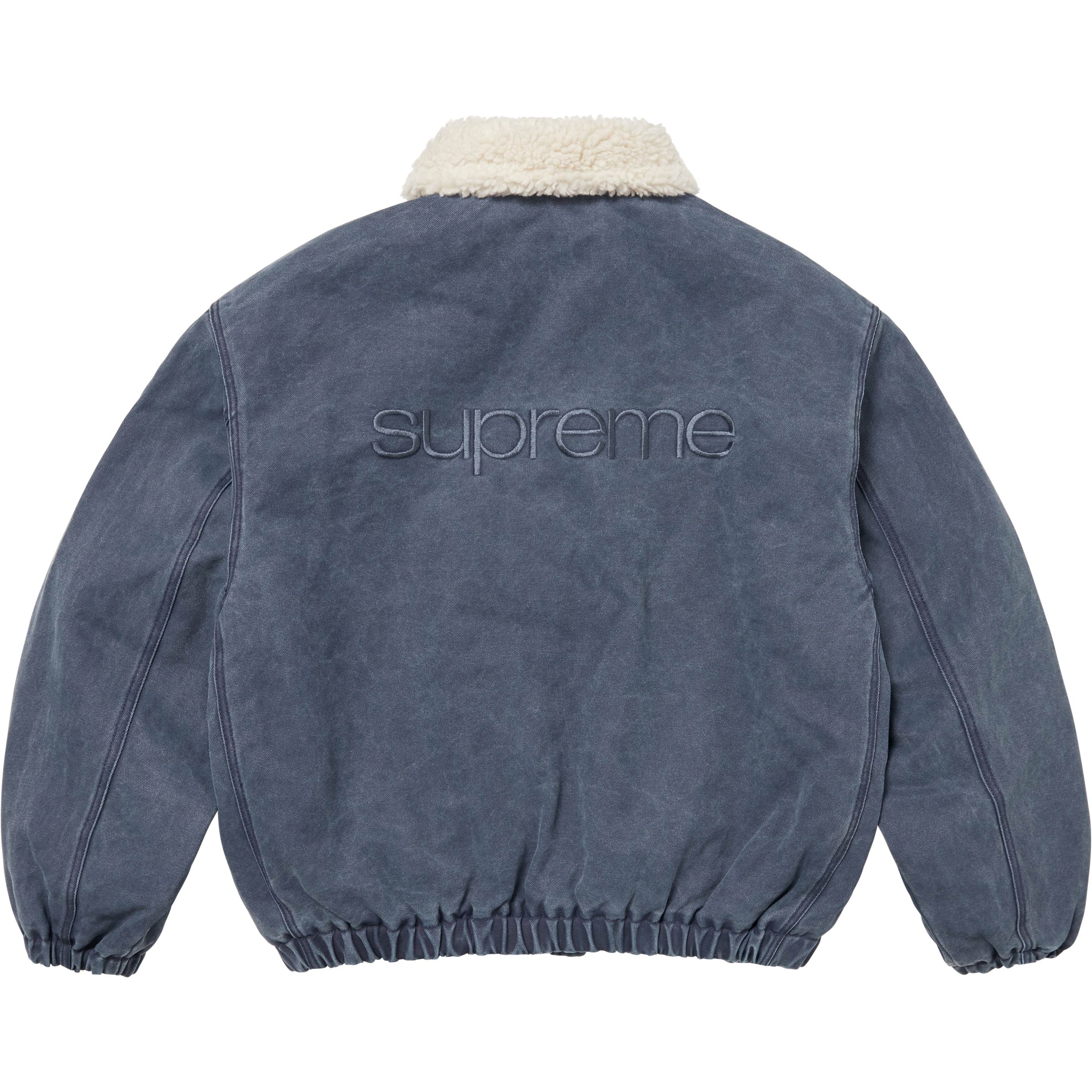 Faux Shearling Lined Bomber Jacket view 13